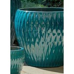 Campania Harlequin Blue Jade Glazed Terracotta Planter