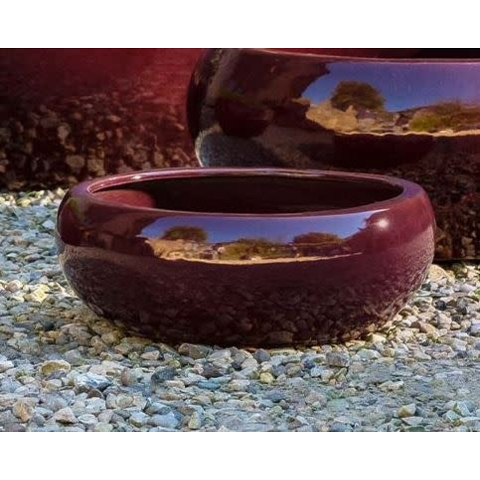 Campania Sasha Plum Burgundy Glazed Terracotta Planter