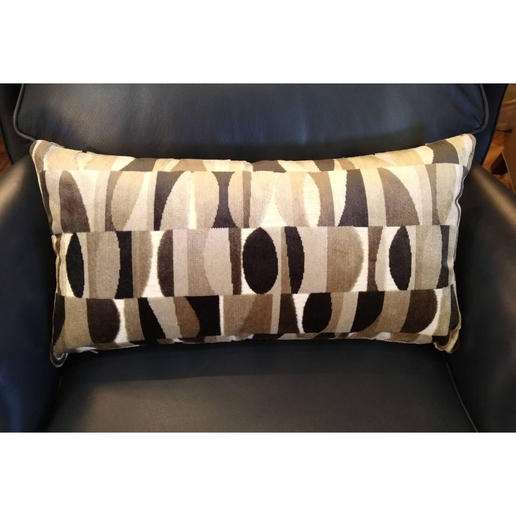 Thayer Coggin Brown Black Geometric Pillow 22x11