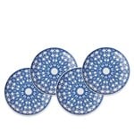 Caskata Newport Blue Canape Plates Set of 4