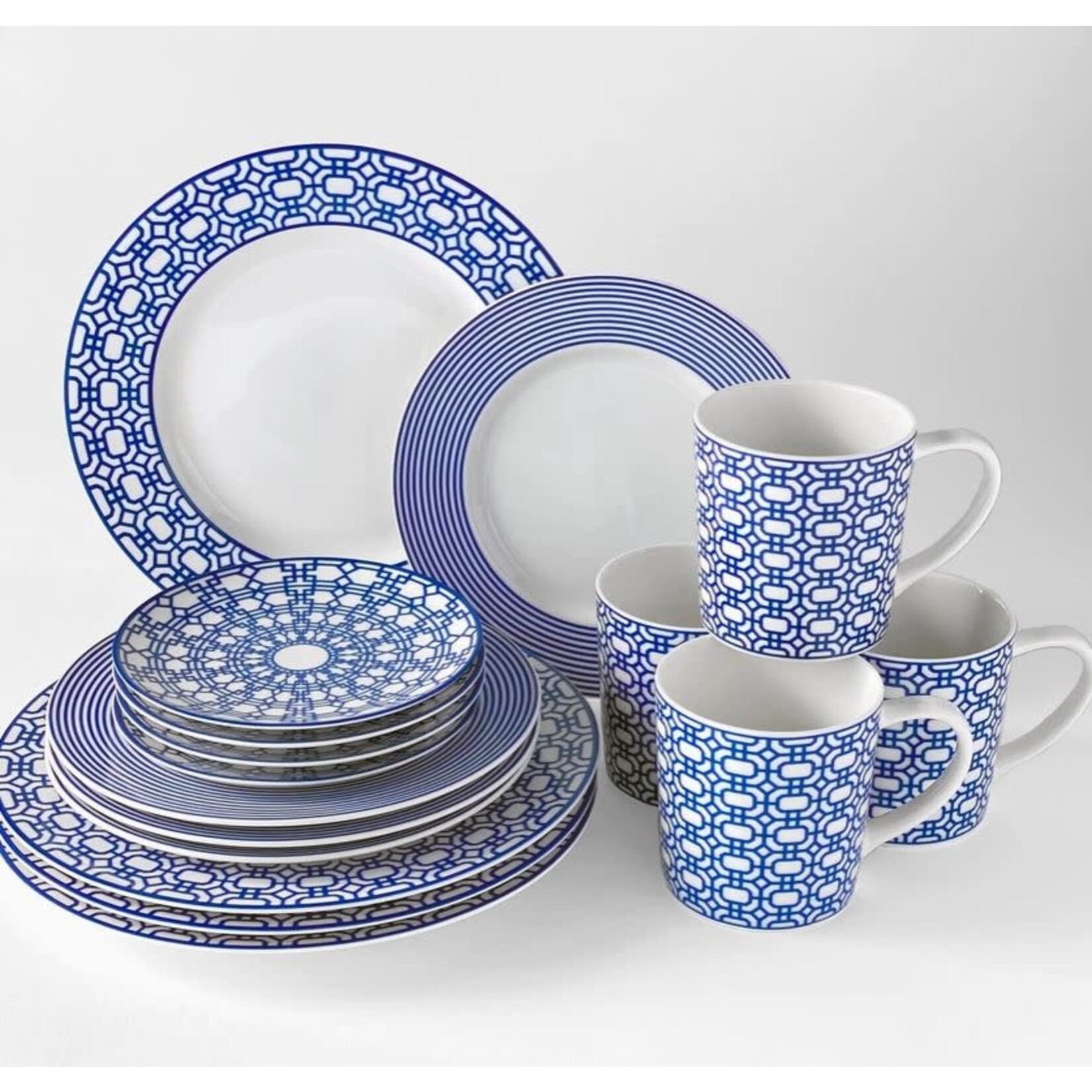 Caskata Newport Blue Canape Plates Set of 4