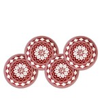 Caskata Fer Crimson Canape Plates Set Of 4