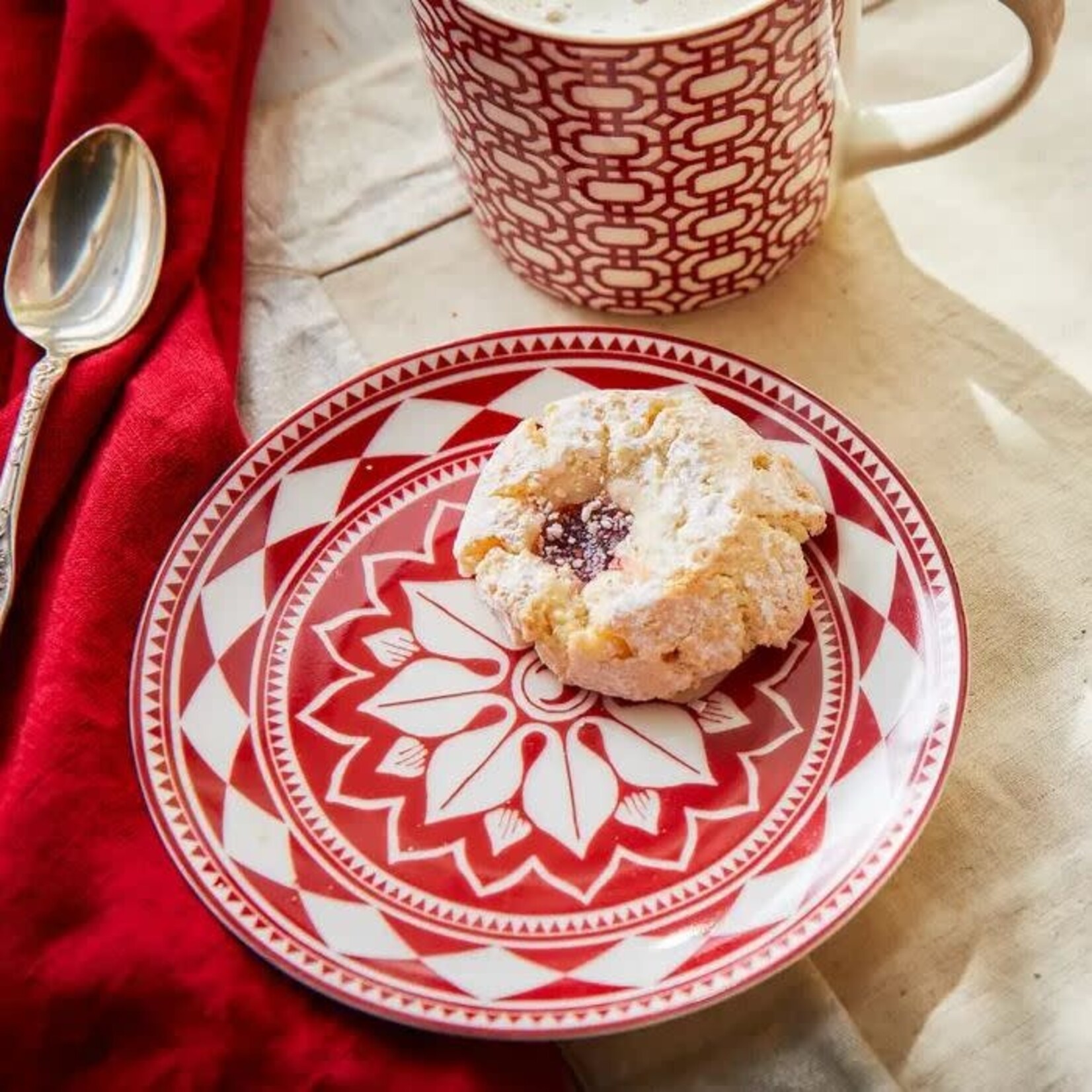 Caskata Fer Crimson Canape Plates Set Of 4
