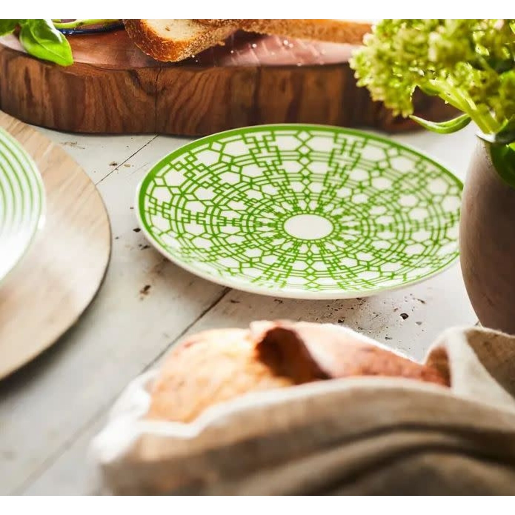 Caskata Newport Verde Canape Plates Set of 4