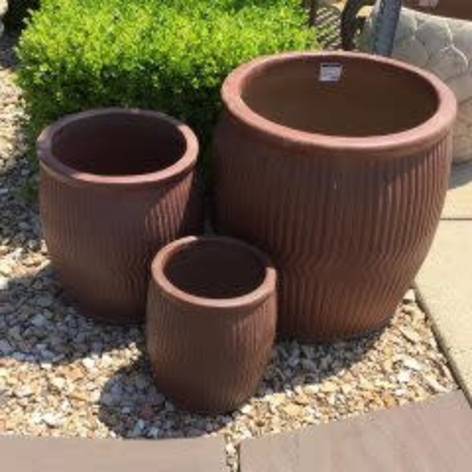 Campania Rain Barrel Black Clay Planter - Small 9.75″ x 9.75″