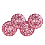 Caskata Casablanca Crimson Canape Plates Set Of 4
