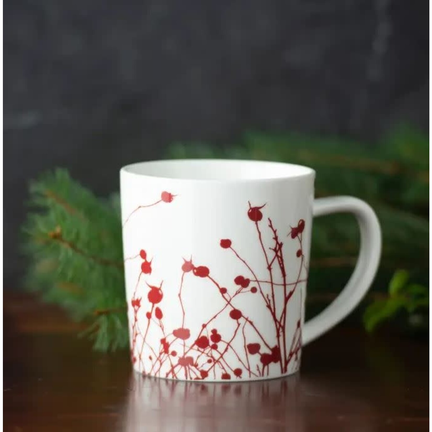 Caskata Winter Berries Mug Crimson