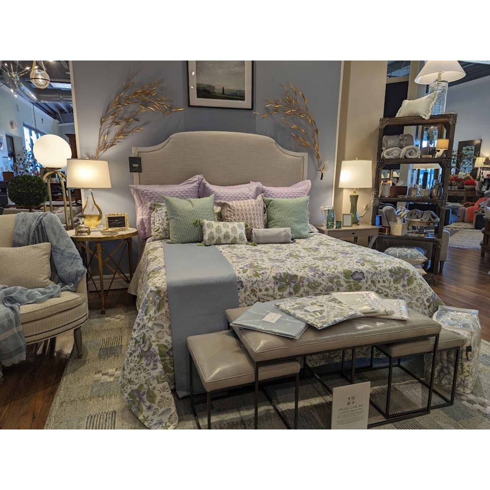 Vanguard Furniture Lillet Stocked King Bed  Neiman Pearl  Sparrow Finish