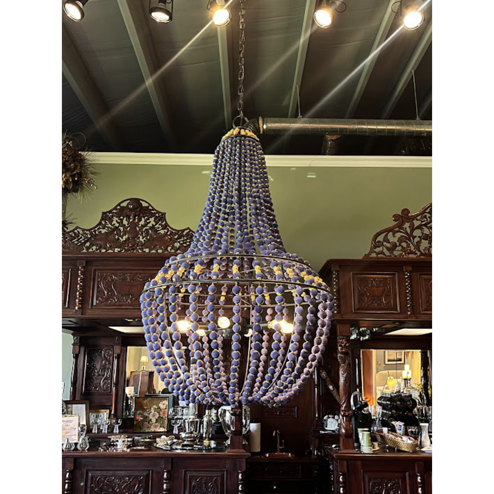 Currey & Company Penelope Chandelier Cobalt Blue