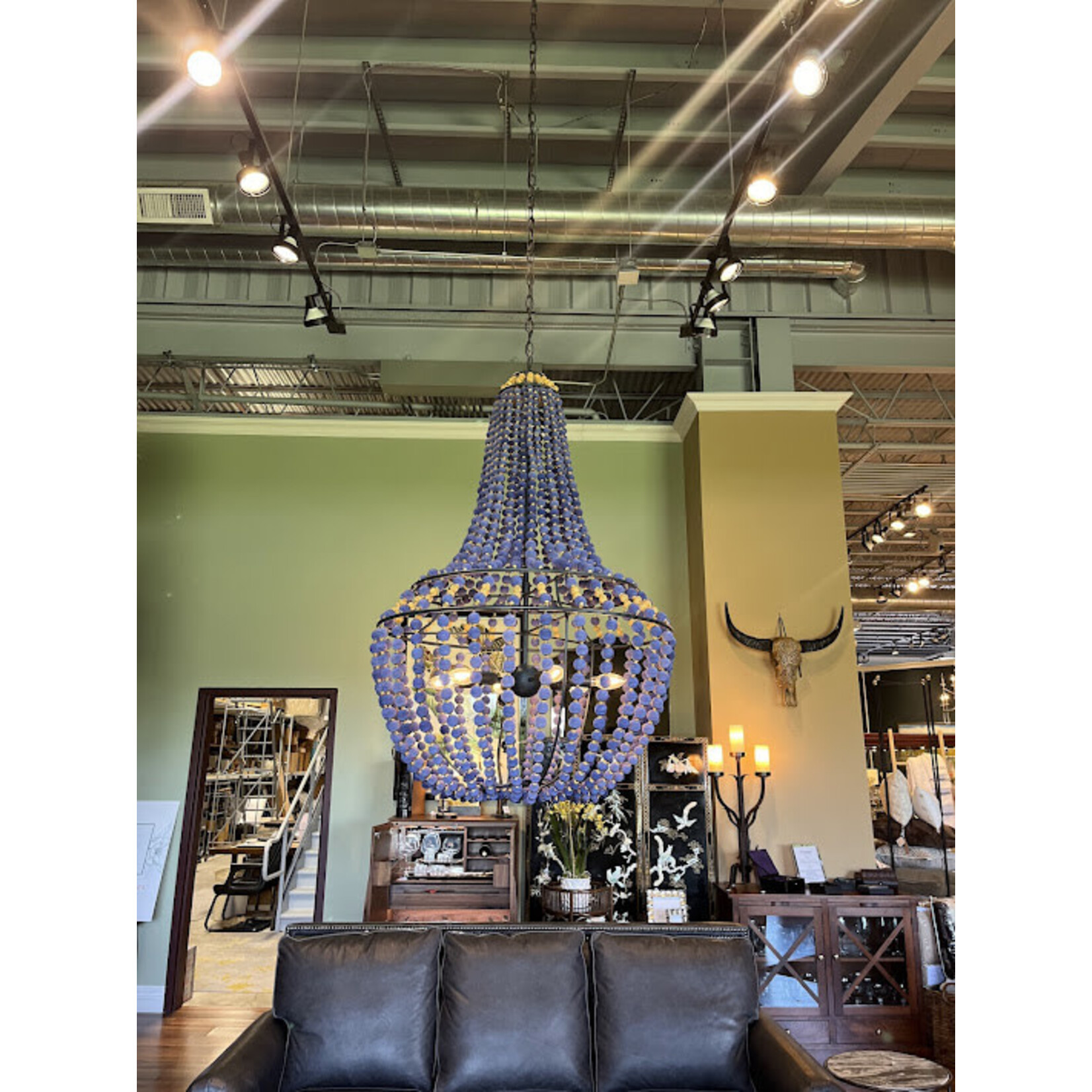 Currey & Company Penelope Chandelier Cobalt Blue