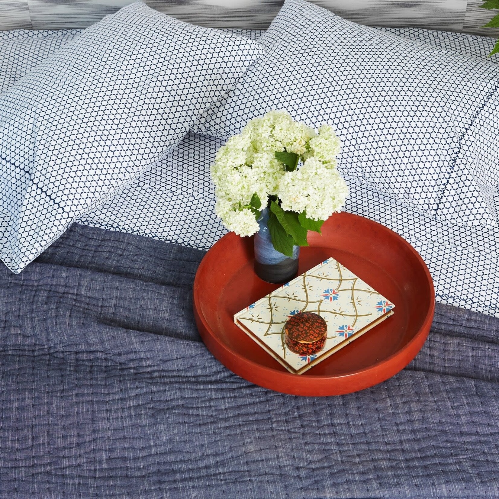 John Robshaw Textiles Vivada Ink Woven Queen Coverlet