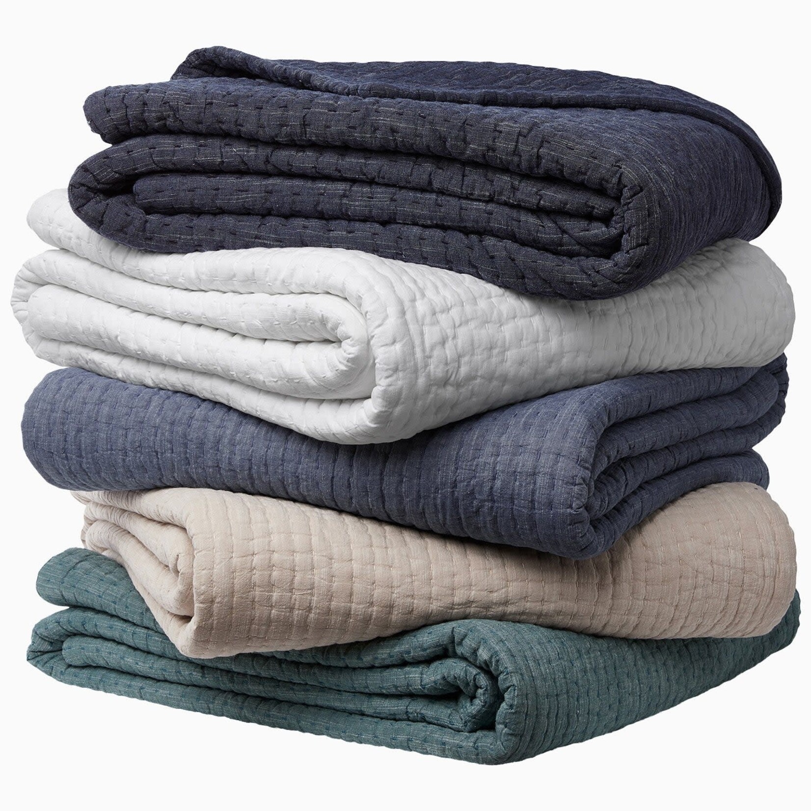 John Robshaw Textiles Vivada Ink Woven Queen Coverlet