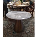 Stone International Malibu Round Cocktail Table with Apuan Storm Stone Top