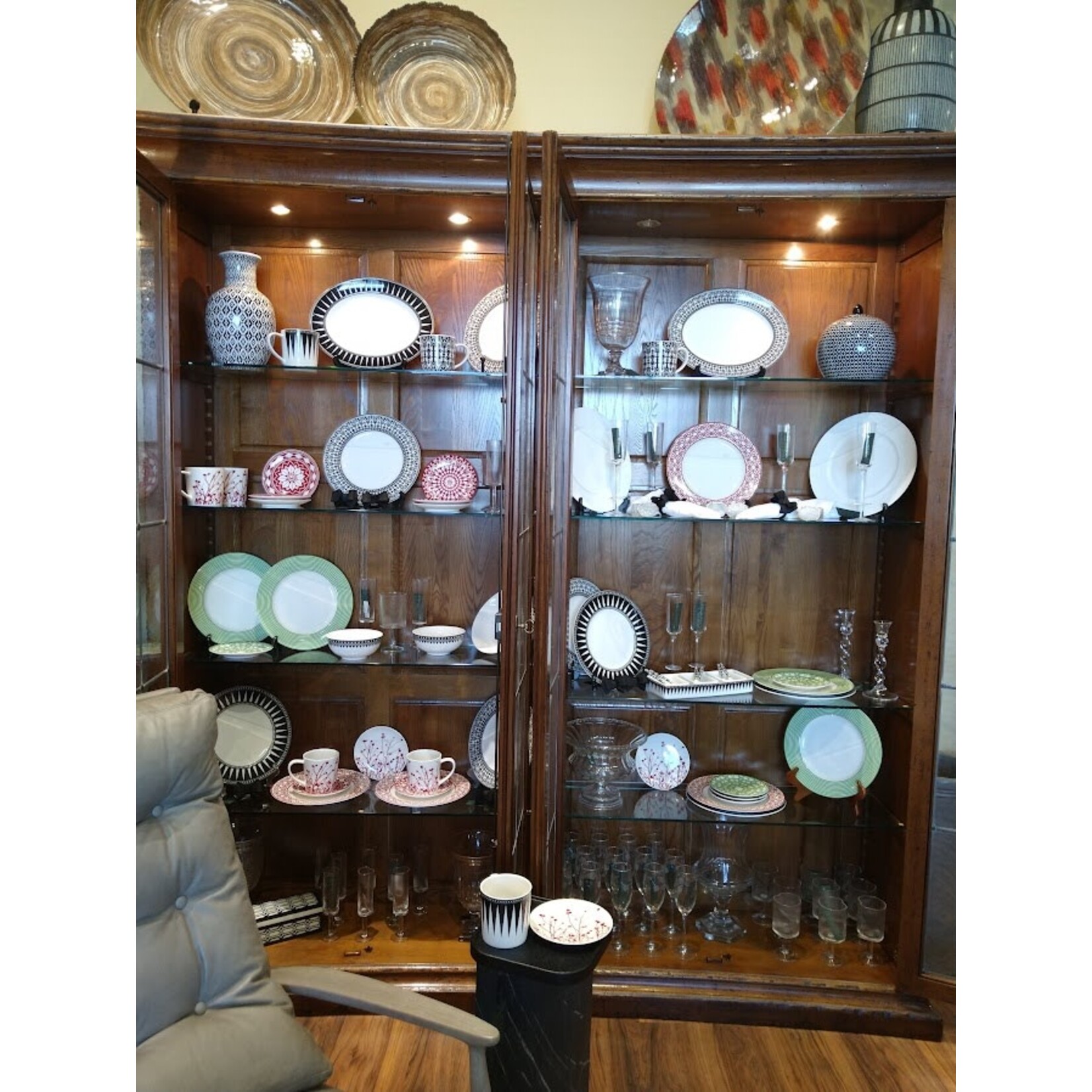 Caskata Newport Verde Canape Plates Set of 4