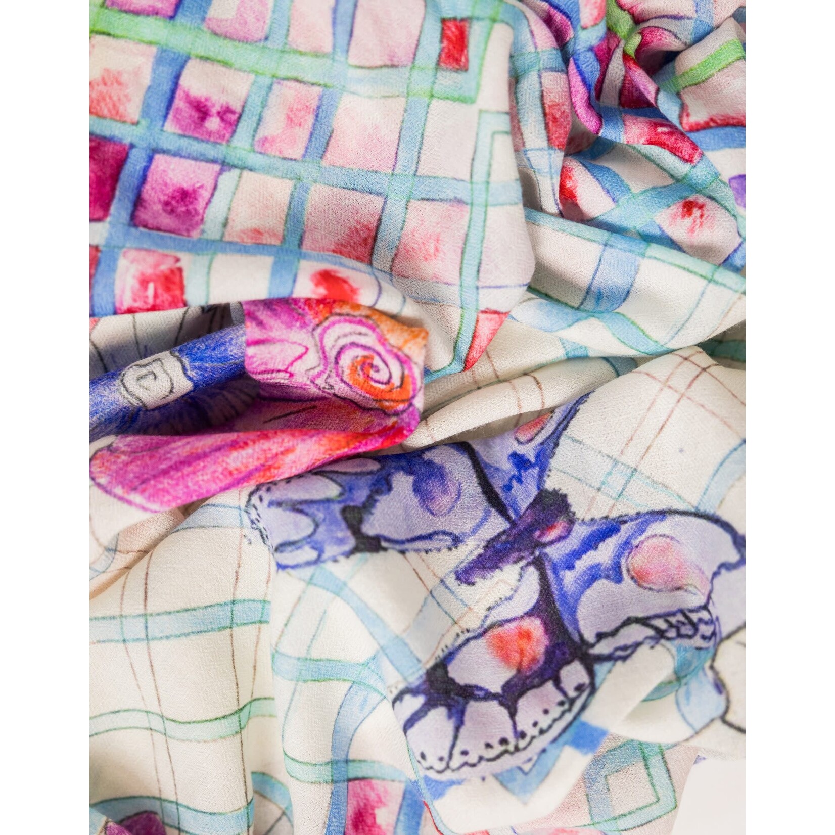 Sara Anderson Peony Trellis Scarf