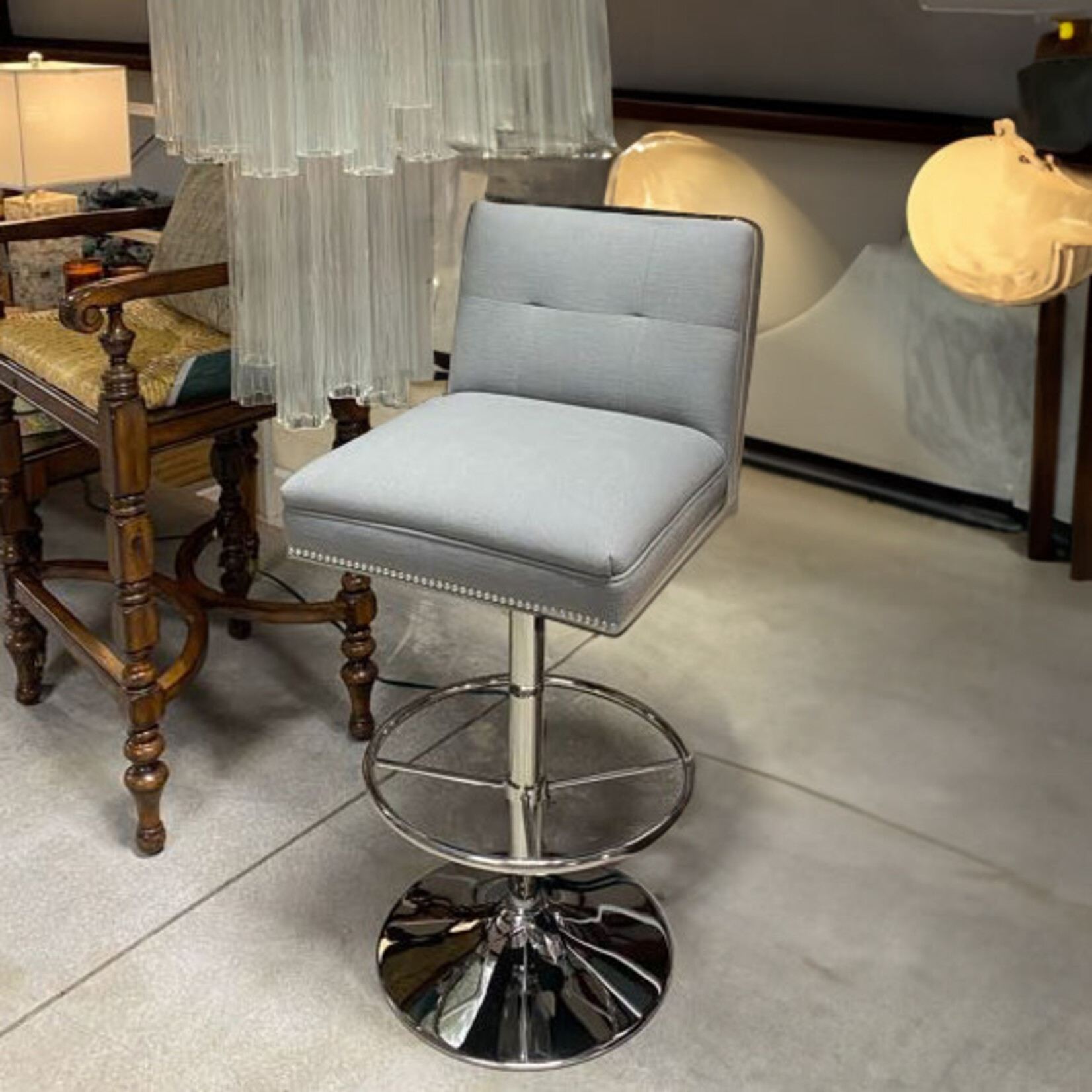 Vanguard Furniture Pewter Swivel Barstool