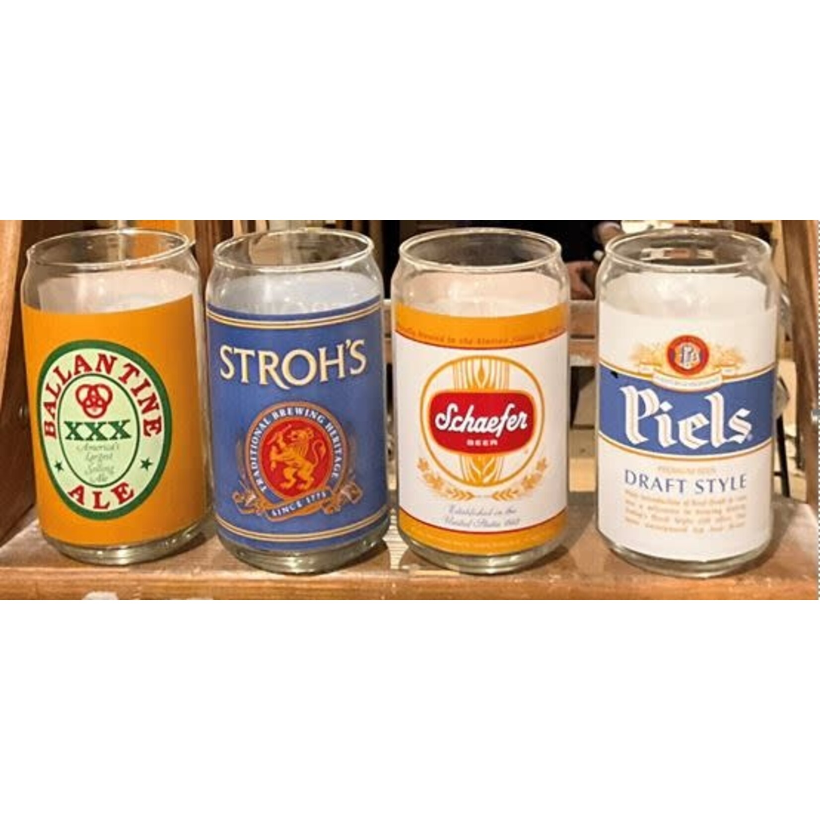 Carole Stupell LTD Art Deco Vintage Beer Can Glass Set of 4