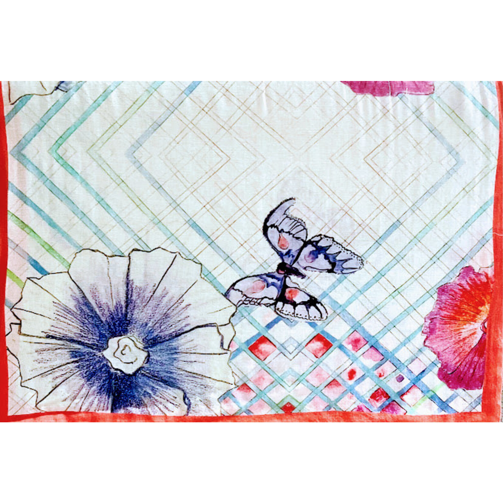Sara Anderson Peony Trellis Scarf