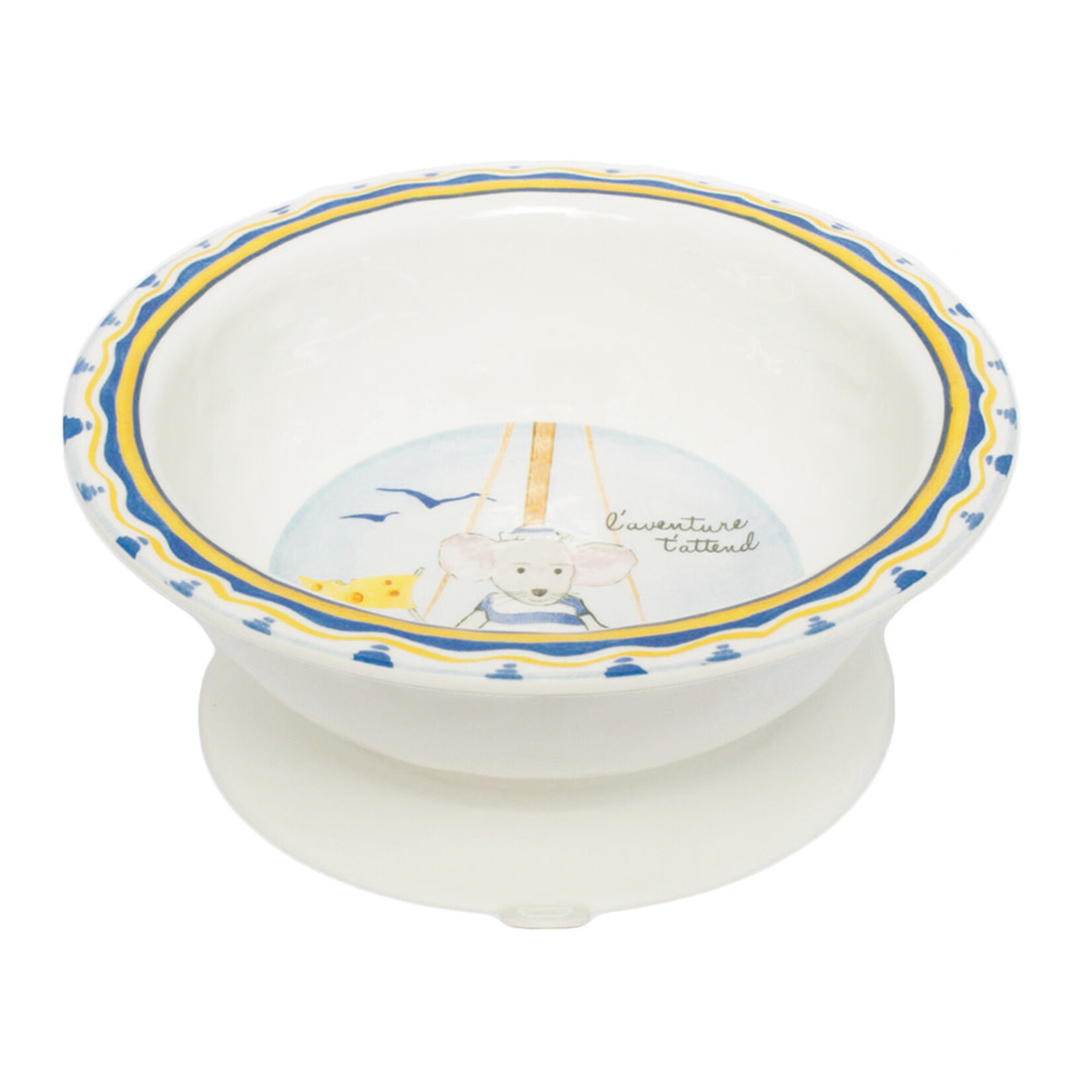 Baby Cie Textured Suction Bowl Dani Adventure Awaits Blue Melamine