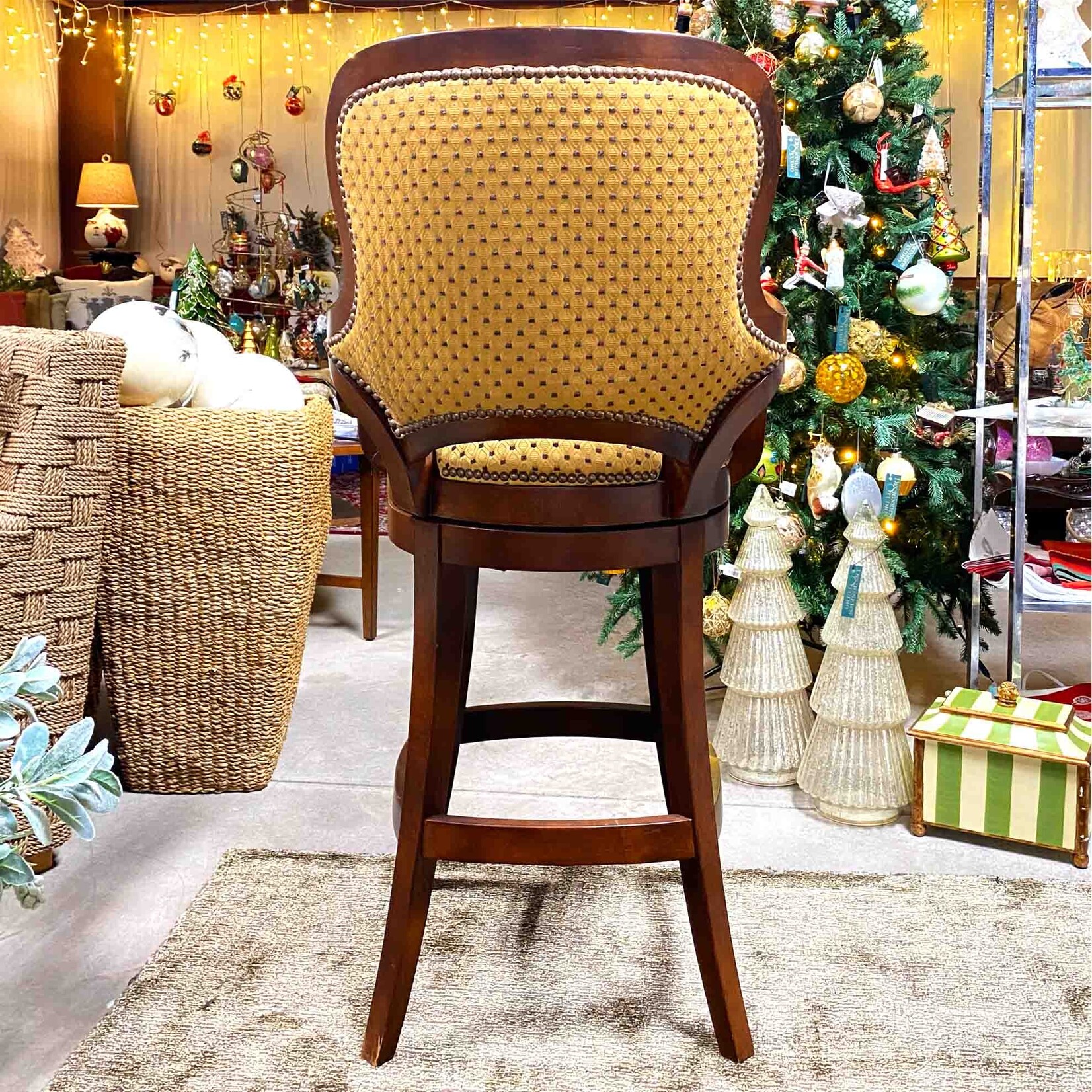 Fairfield Bronze Armed Swivel Barstool