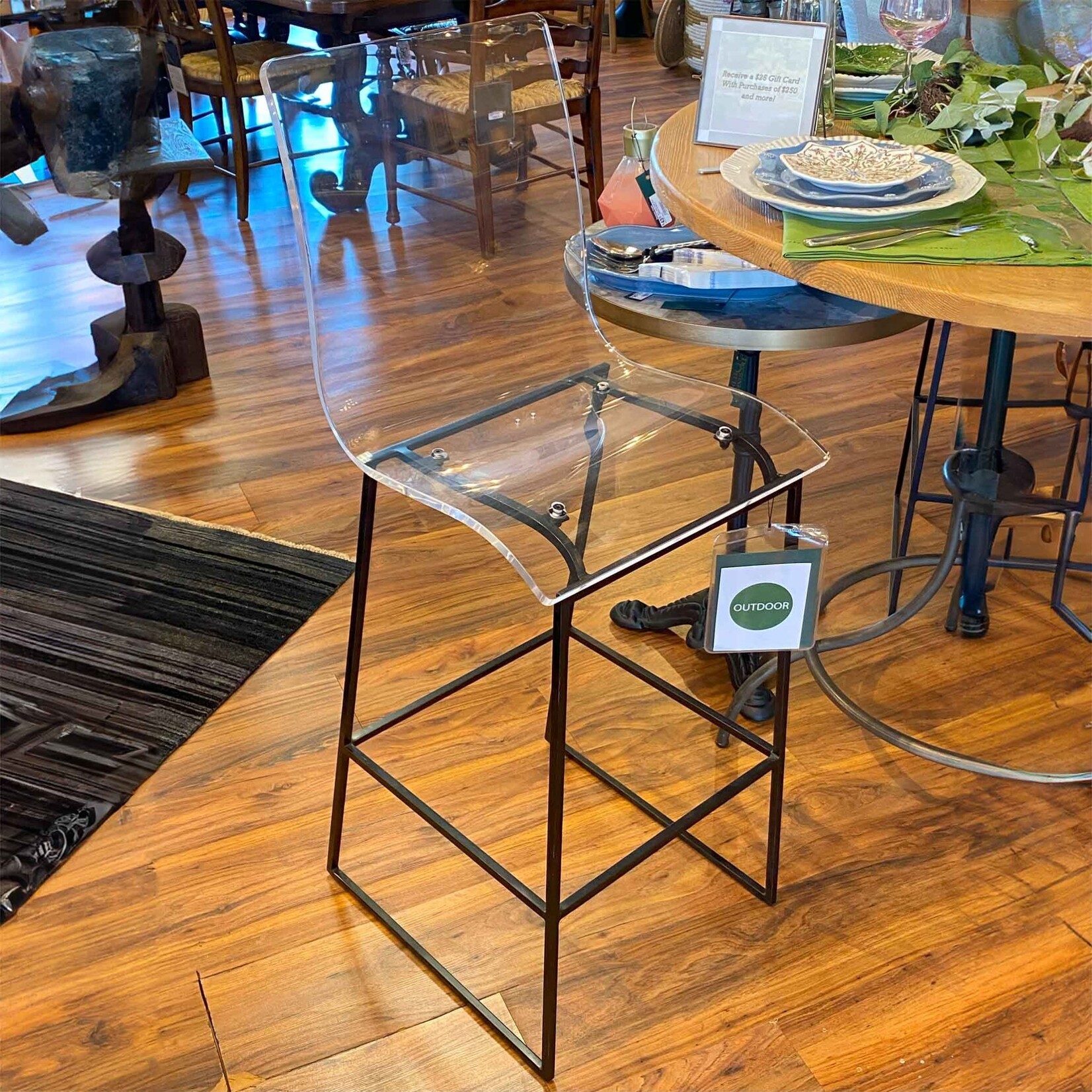 Summer Classics Claro 30" Bar Stool Acrylic Black