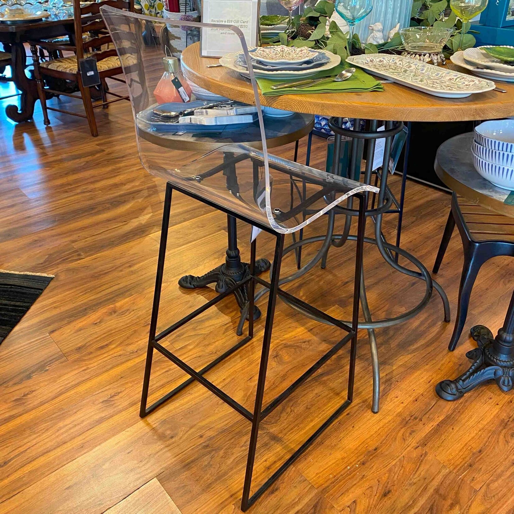 Summer Classics Claro 30" Bar Stool Acrylic Black