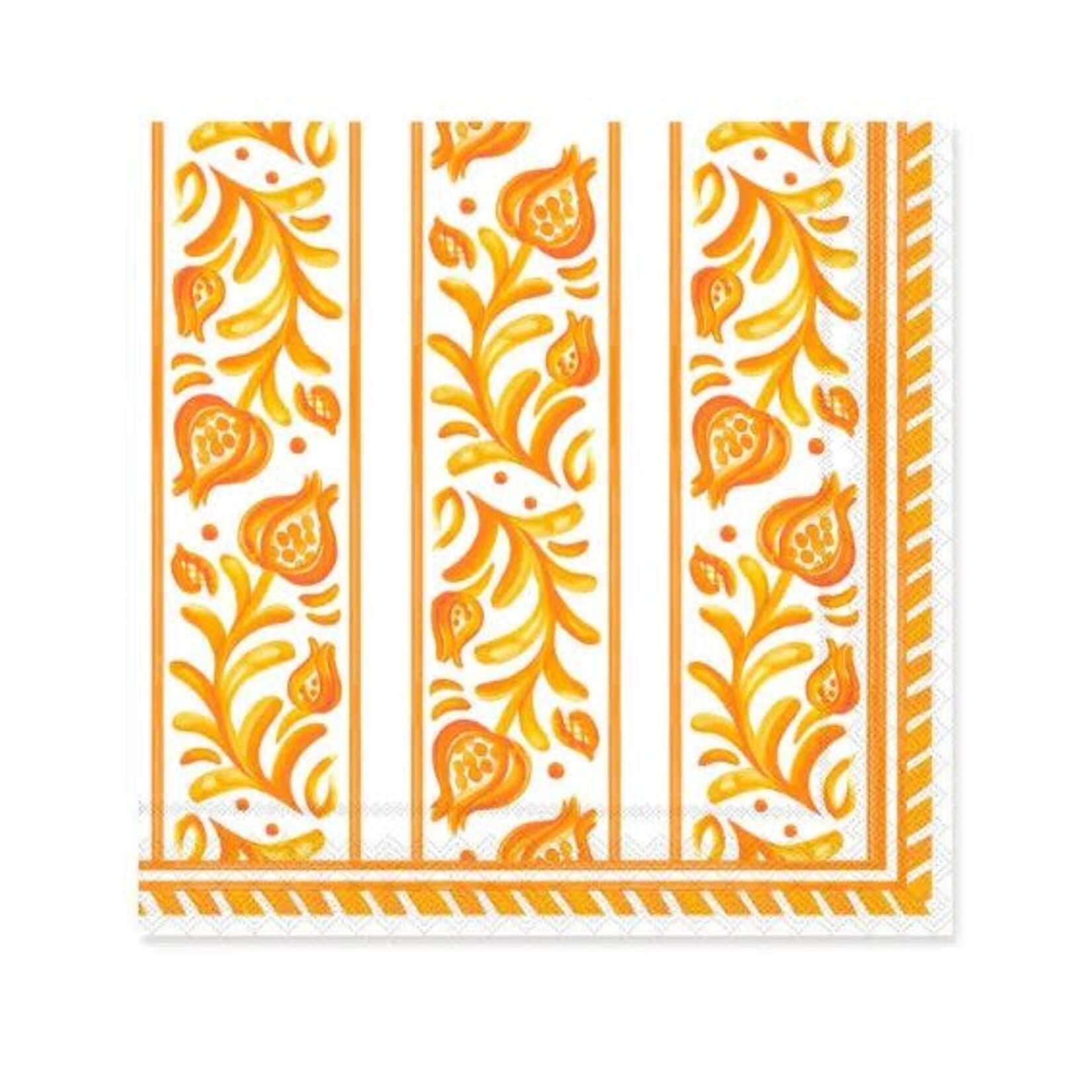 Le Cadeaux Sicily Orange Patterned Paper Dinner Napkins