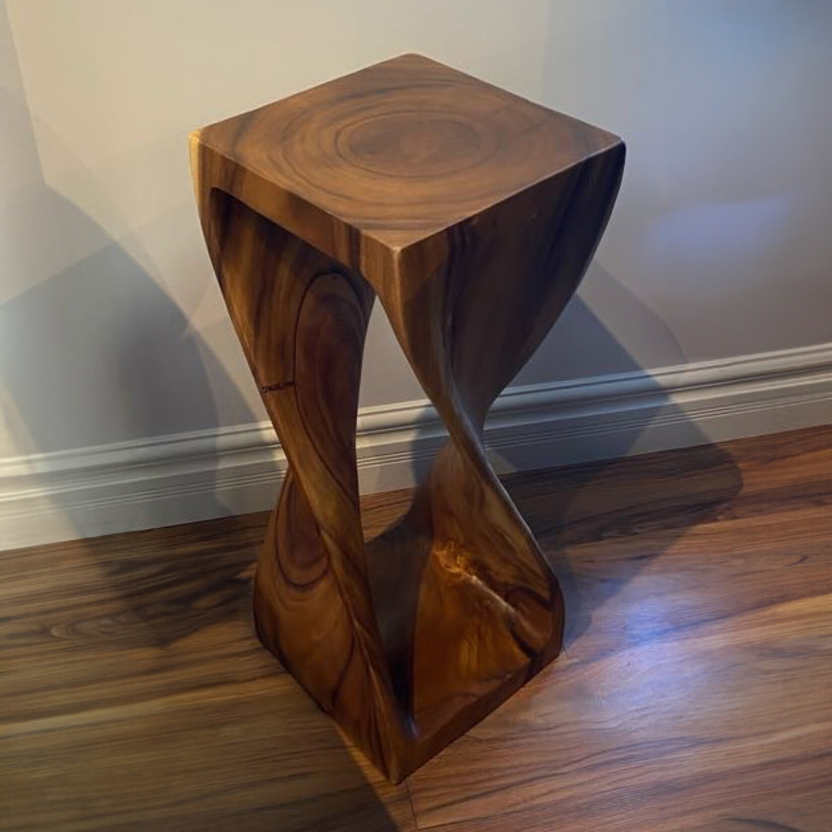 Tremont Floral Acacia Wooden Stool 12x30