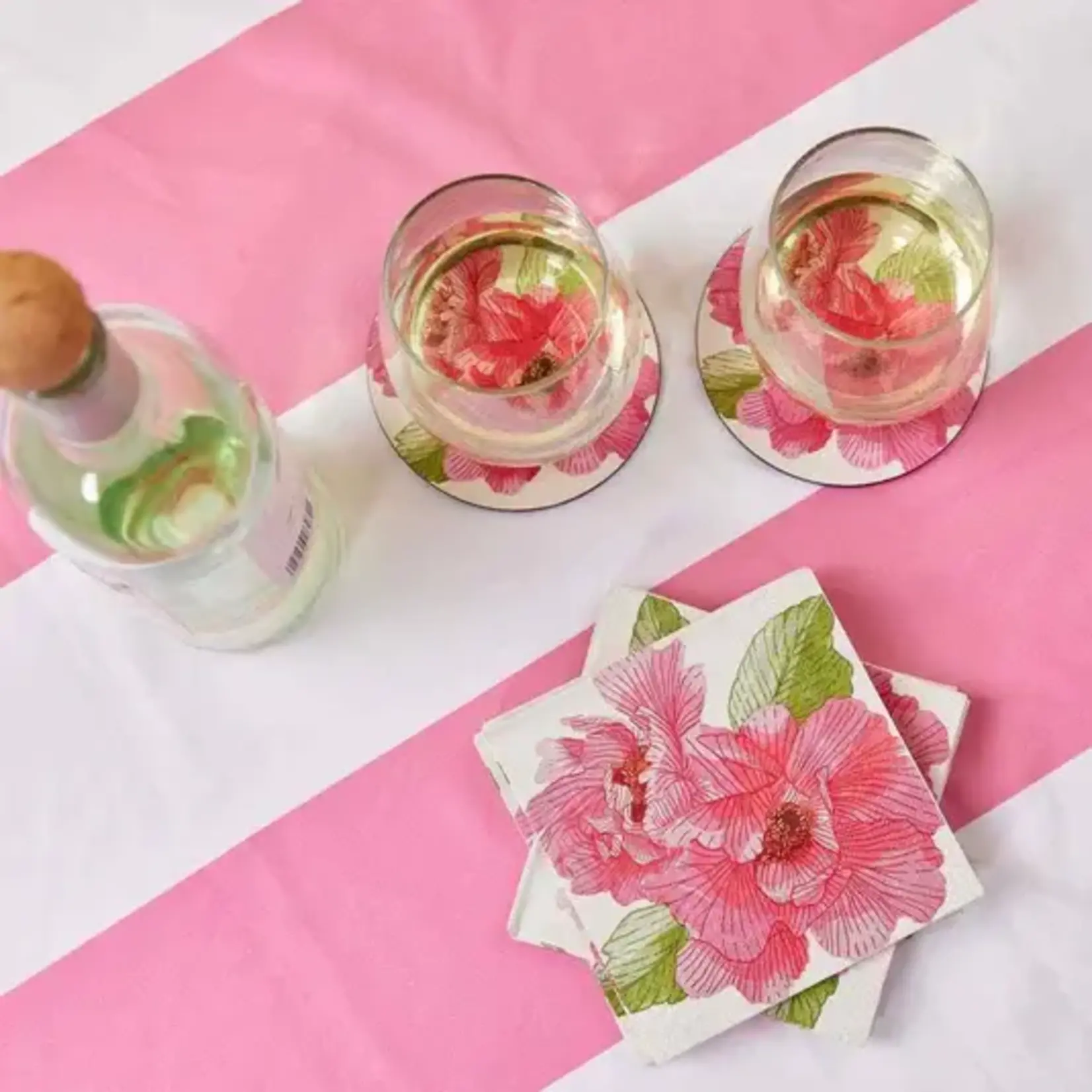 Rockflowerpaper Pink Peony Floral Paper Cocktail Napkins