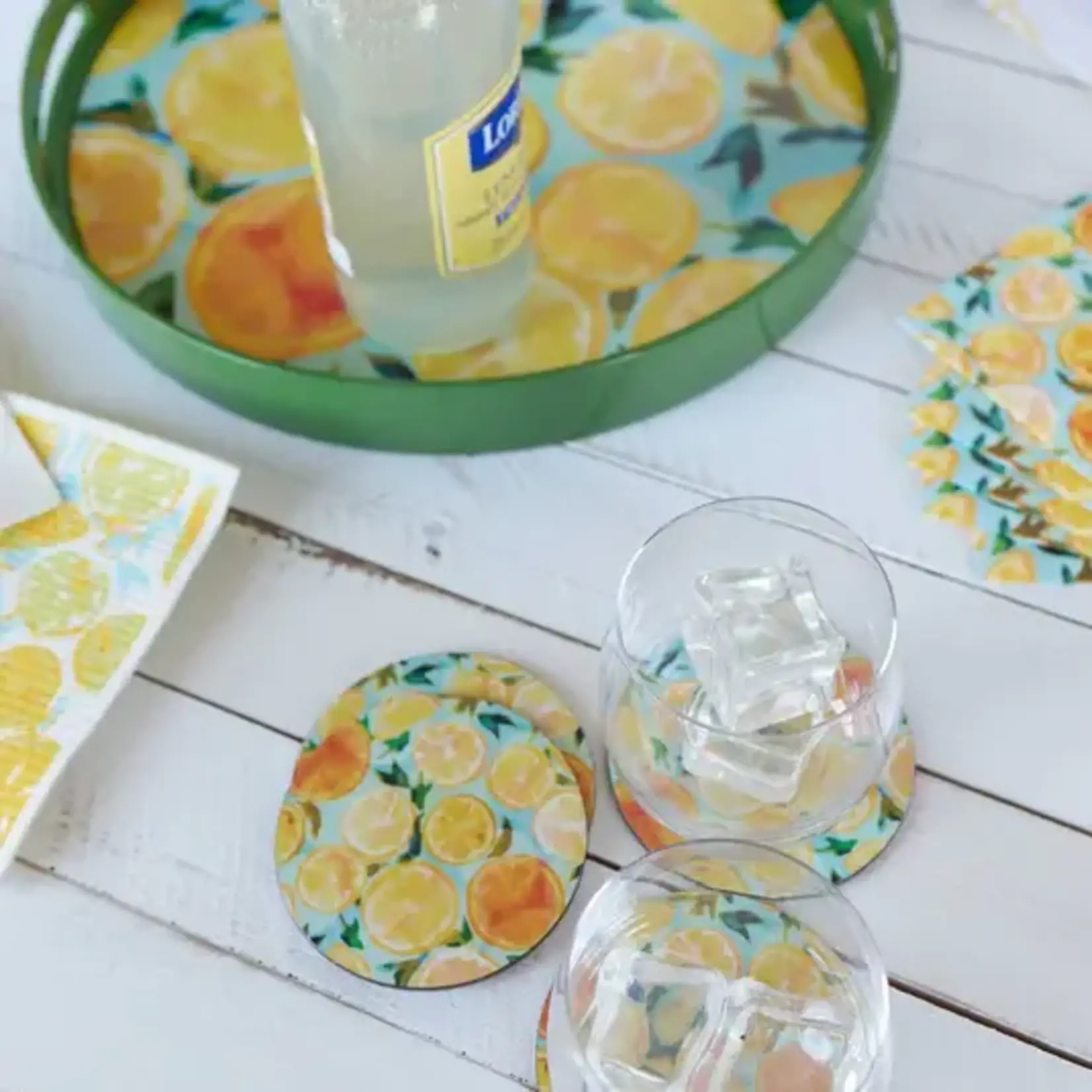 Rockflowerpaper Lemon Slices Paper Cocktail Napkins