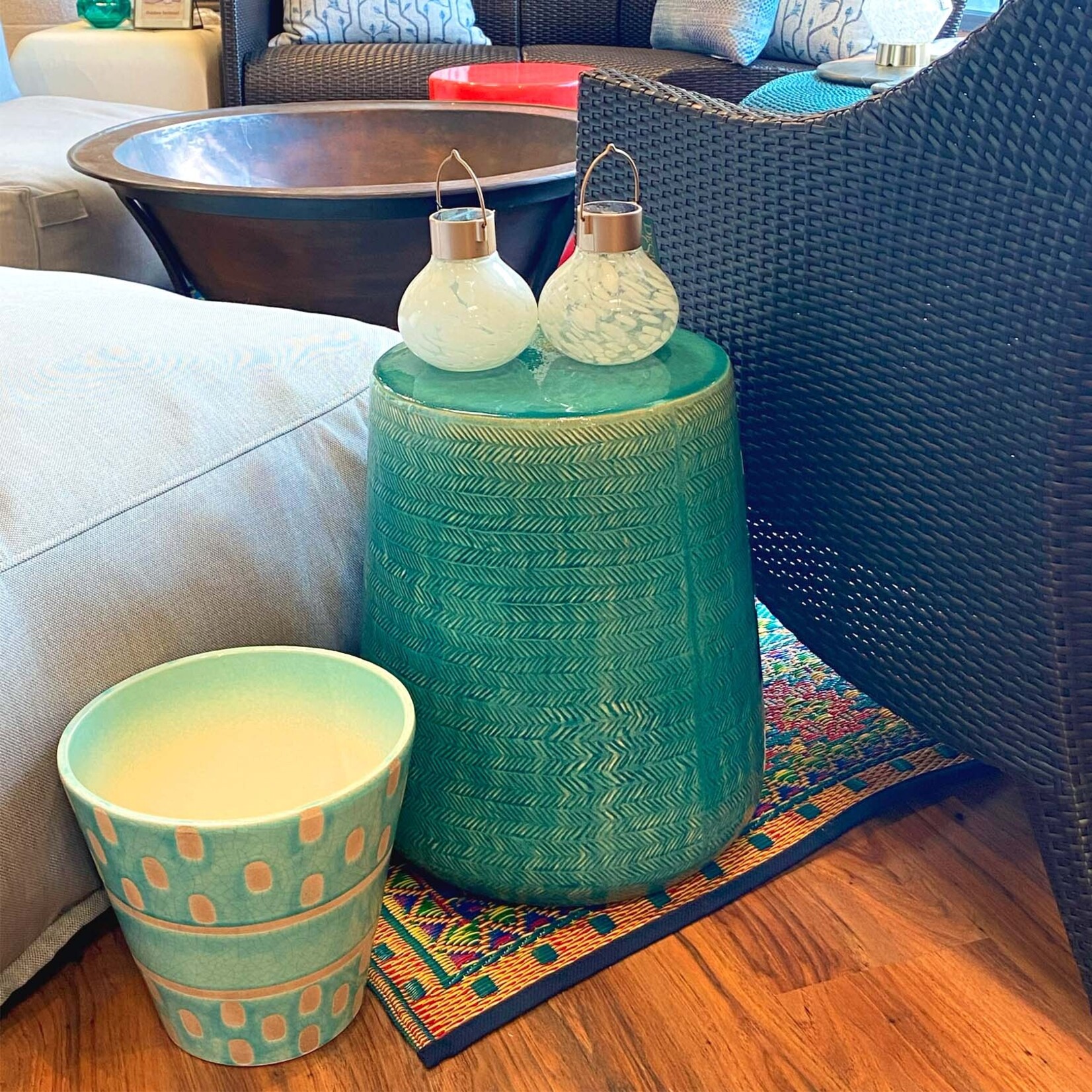 Napa Home and Garden Jaz Handmade Jade Blue Ceramic Stool