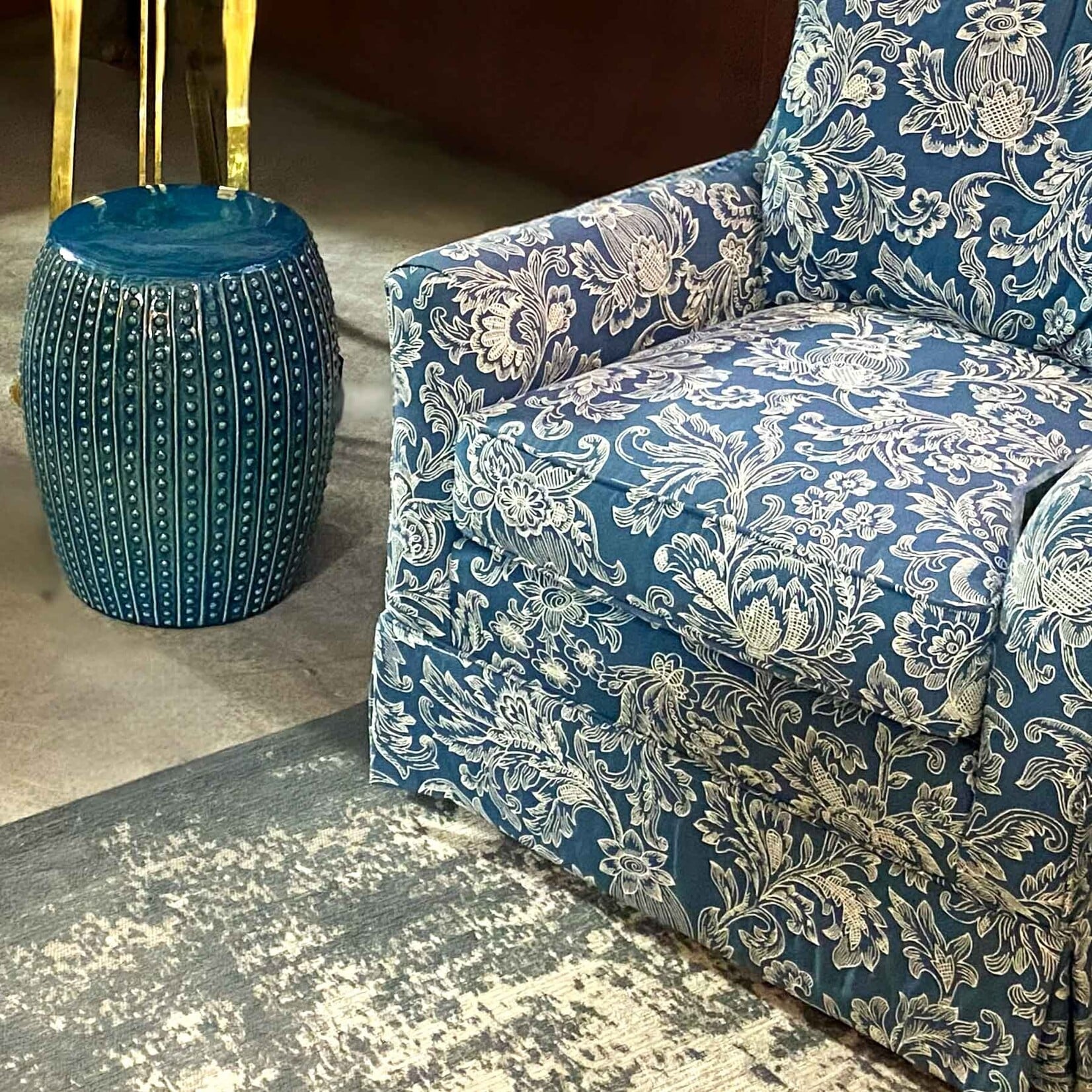 Napa Home and Garden Bree Handcrafted Teal Blue Stool