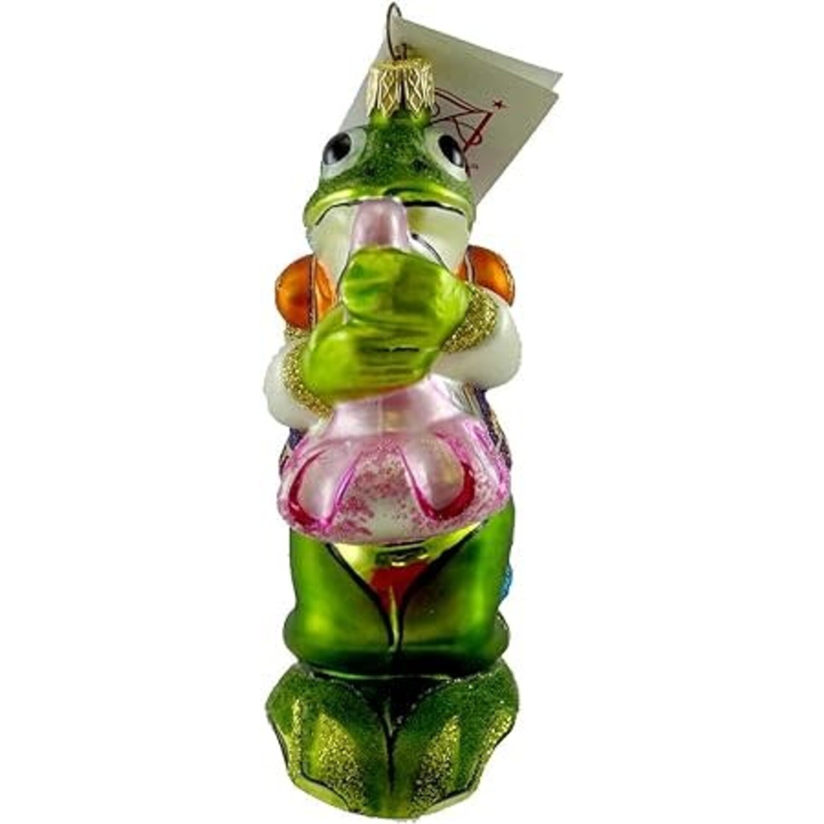 Tannenbaum Treasures Frog Minstrel Glass Ornament