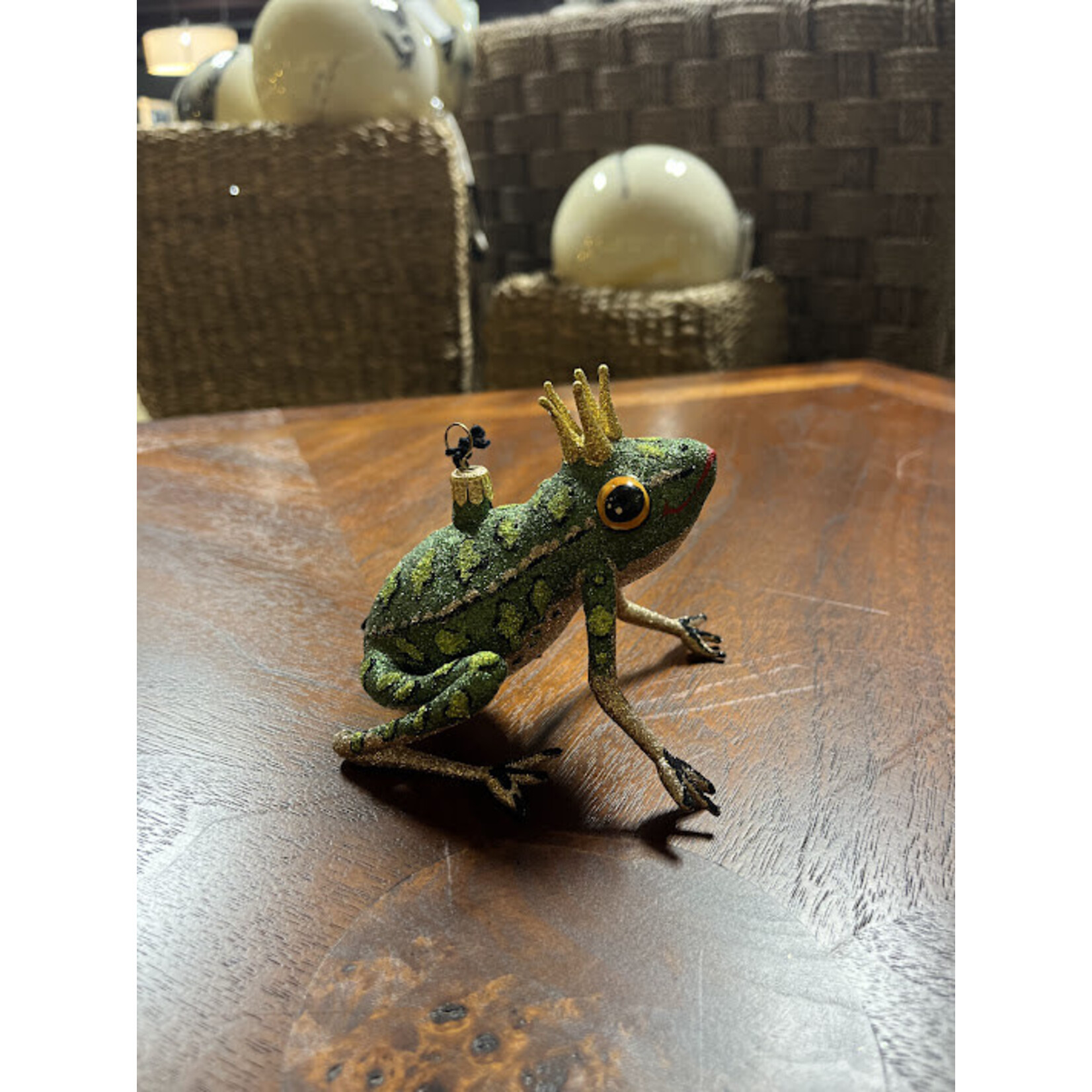 Mia King of the Pond Glass Frog Ornament