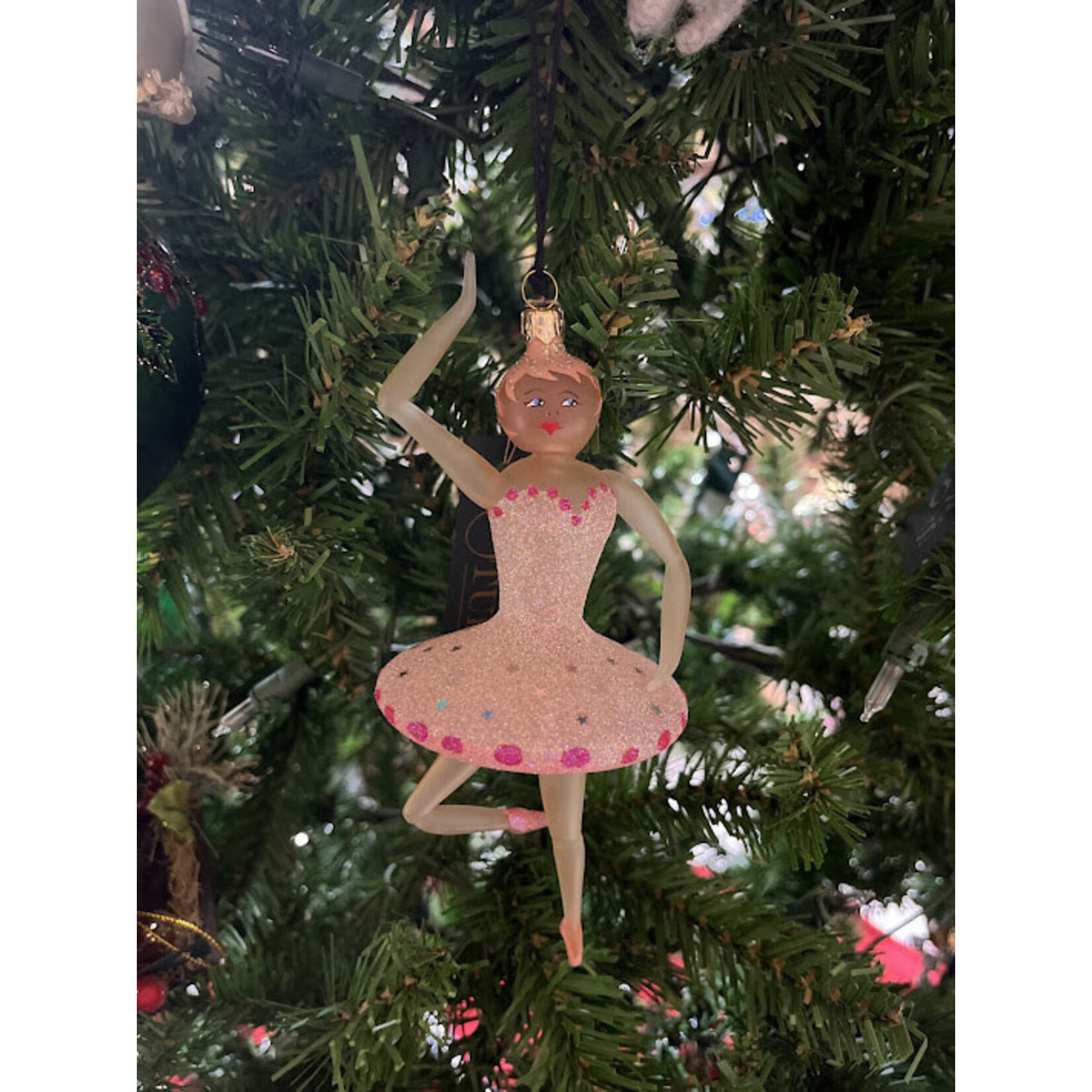 Mia Prima Ballerina Free Blown Glass Ornament