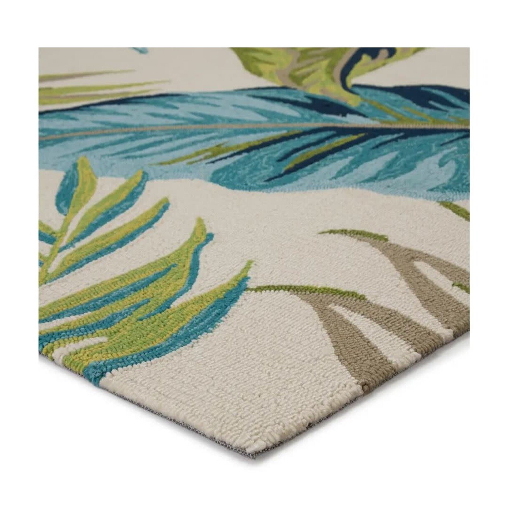 Jaipur Living Catalina Blue & Green Palm Indoor/Outdoor Rug Runner 2.5' x 8'