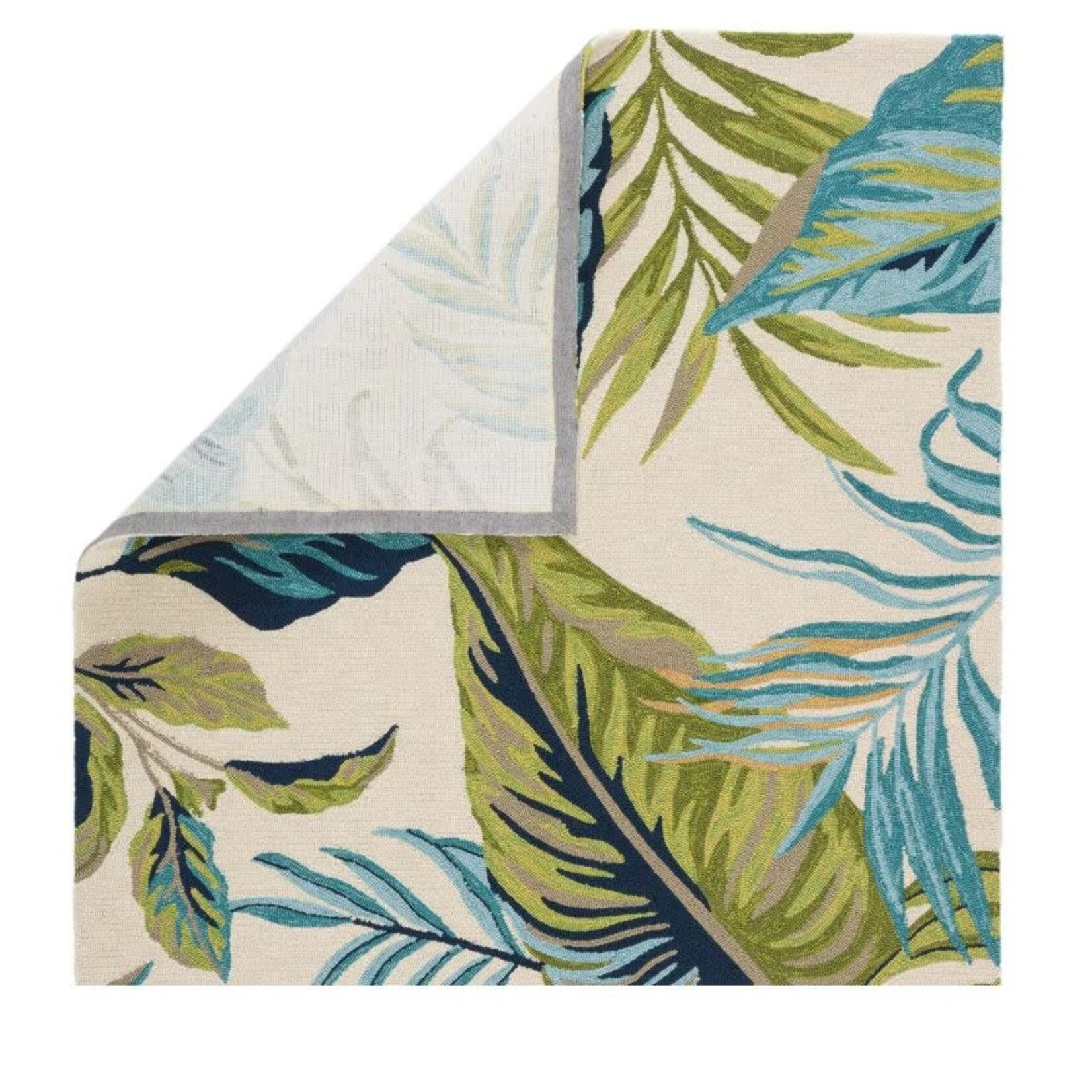 Jaipur Living Catalina Blue & Green Palm Indoor/Outdoor Rug Runner 2.5' x 8'