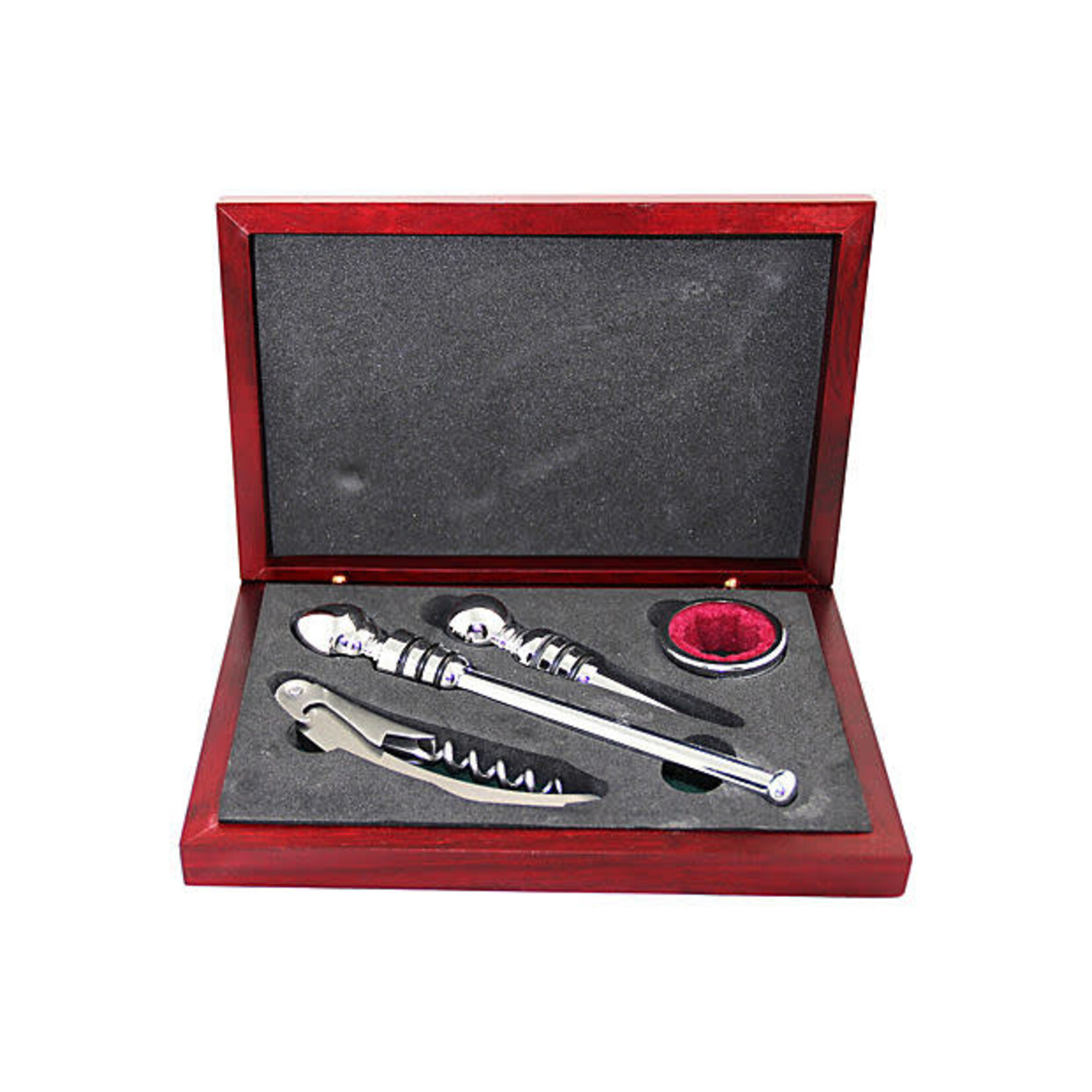 Corbell Silver Boxed Wine Accessory Set of 4