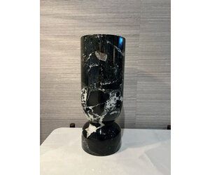 Black Zebra Marble Polished Finish Reversible Candle Holder Vase