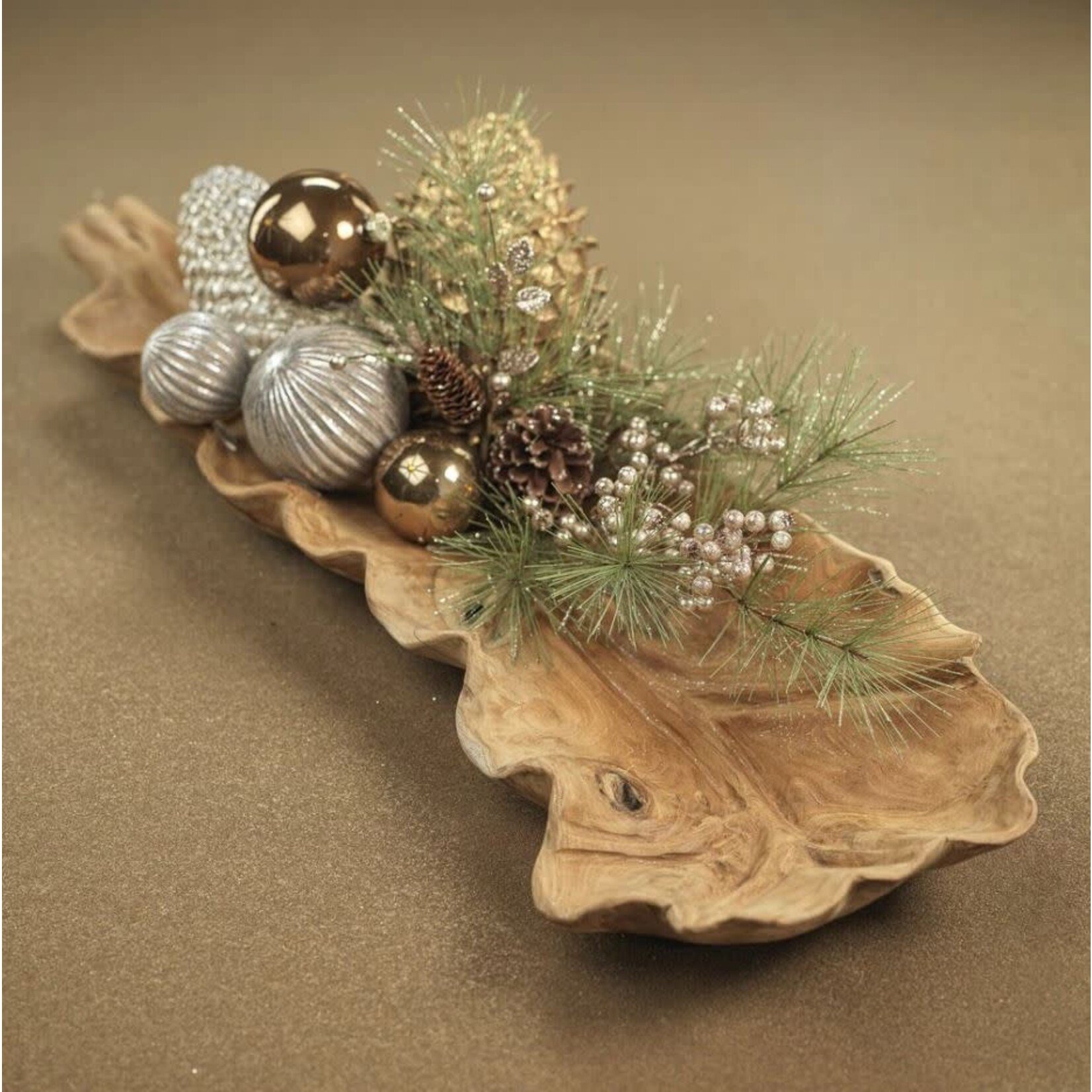 Zodax Needle Pin Tree Branch with Glitter Pine Cone