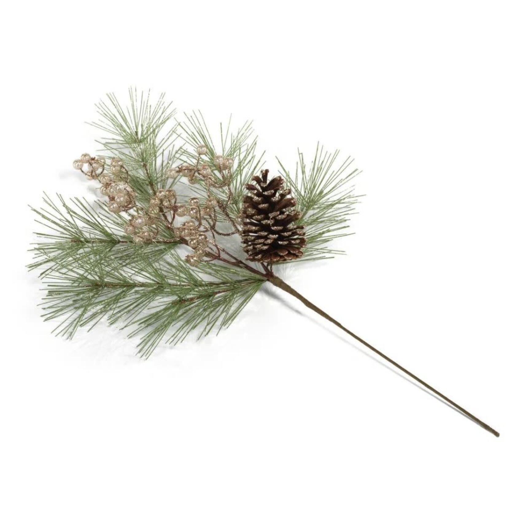 Zodax Needle Pin Tree Branch with Glitter Pine Cone