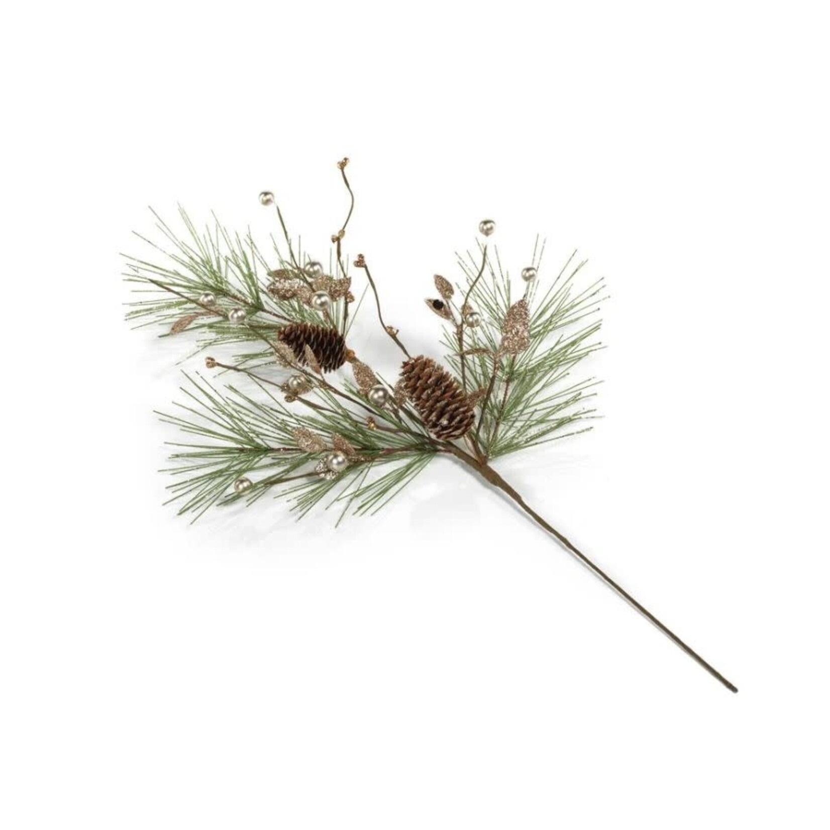 Zodax Needle Pin Tree Branch with Glitter Pine Cone