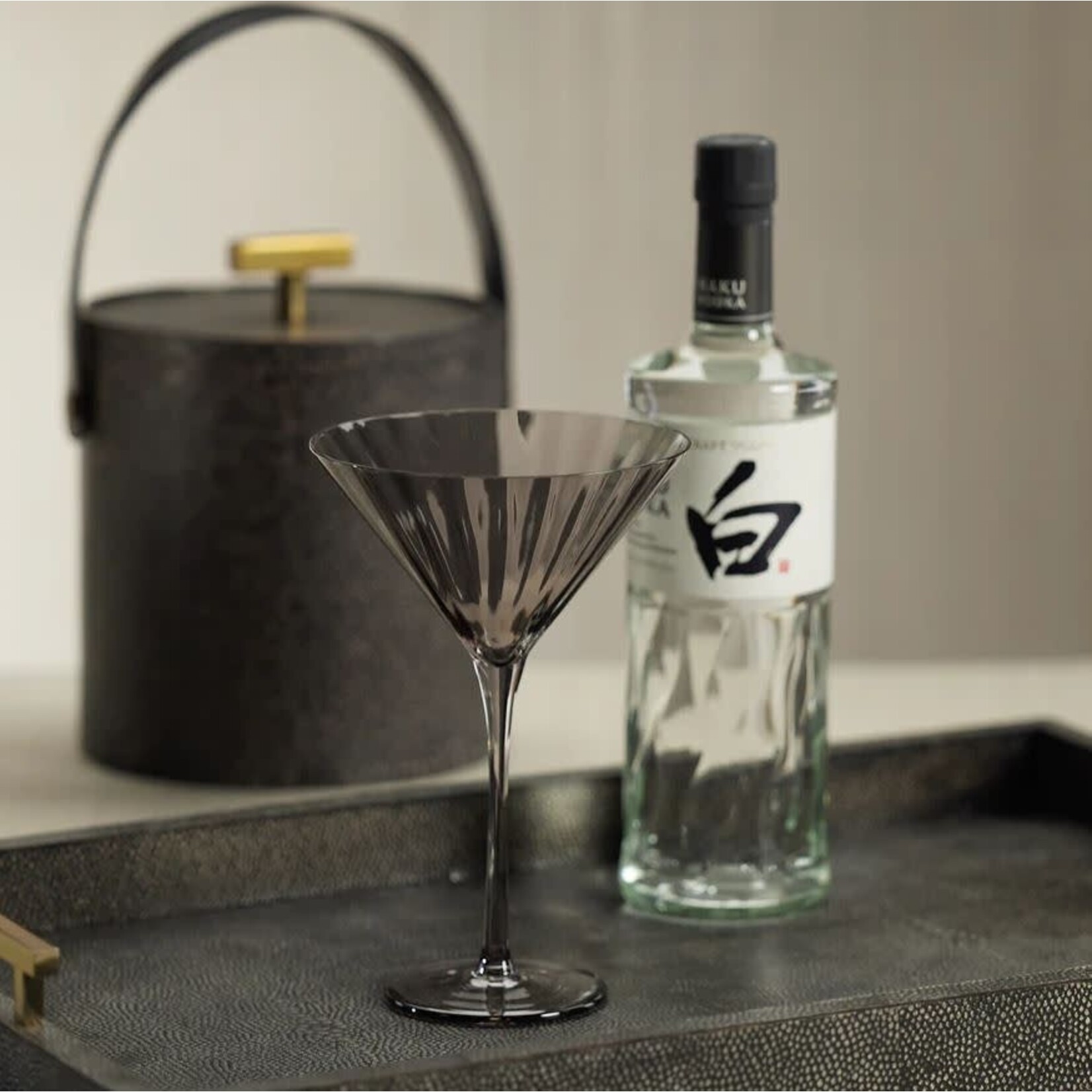 Zodax Madeleine Optic Glassware Smoke Martini Glass
