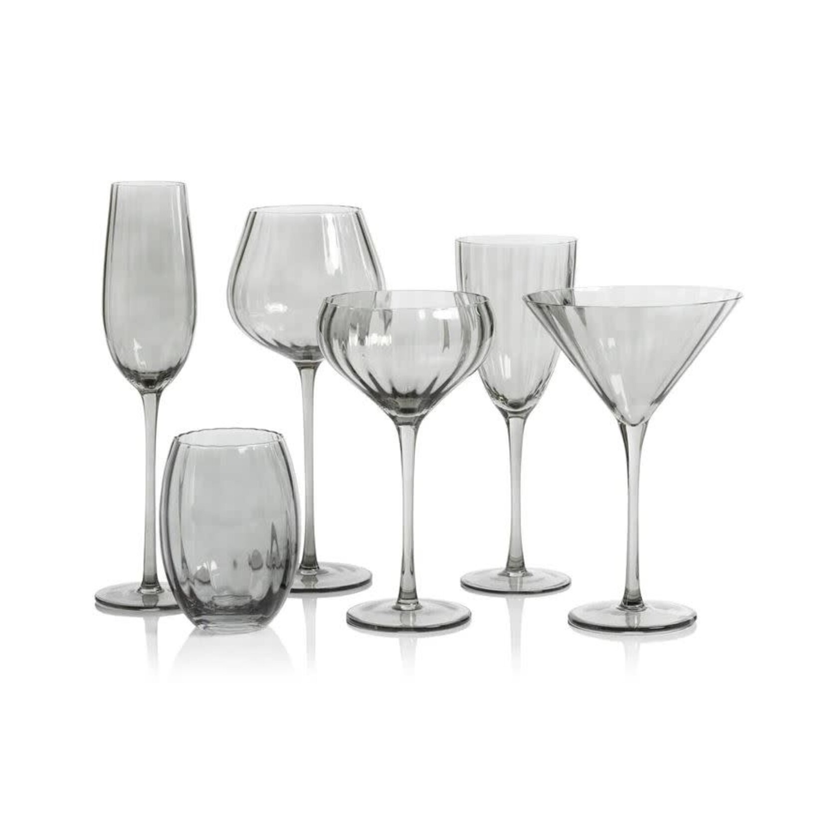 Zodax Madeleine Optic Glassware Smoke Martini Glass