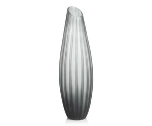 Zodax Mayfair Cut Glass Vase Gray Tall - Designer's Studio