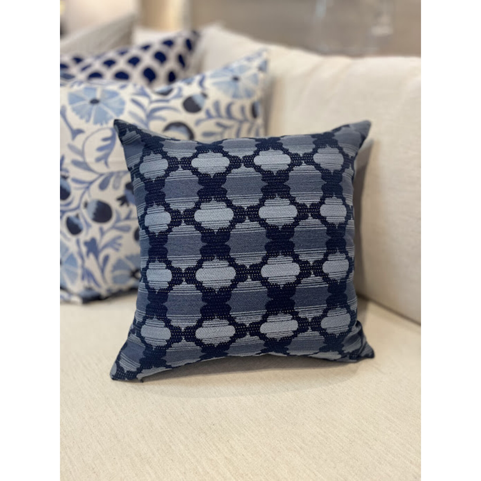 Kevin O'Brien Studio Alhambra Performance Weather Resistant Pillow 18x18 Navy