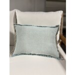 Anaya Blue Beige Cross-Dye So Soft Linen Pillow 14x20 with Down Insert