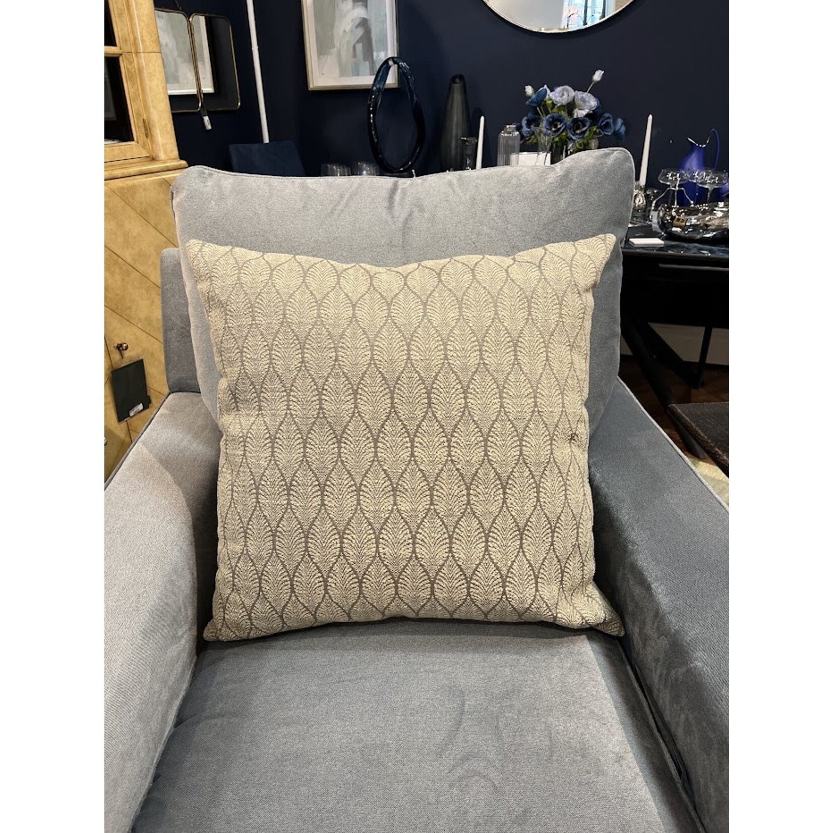 Anaya Summer Flora Mocha Indoor Outdoor Pillow 24"x24"