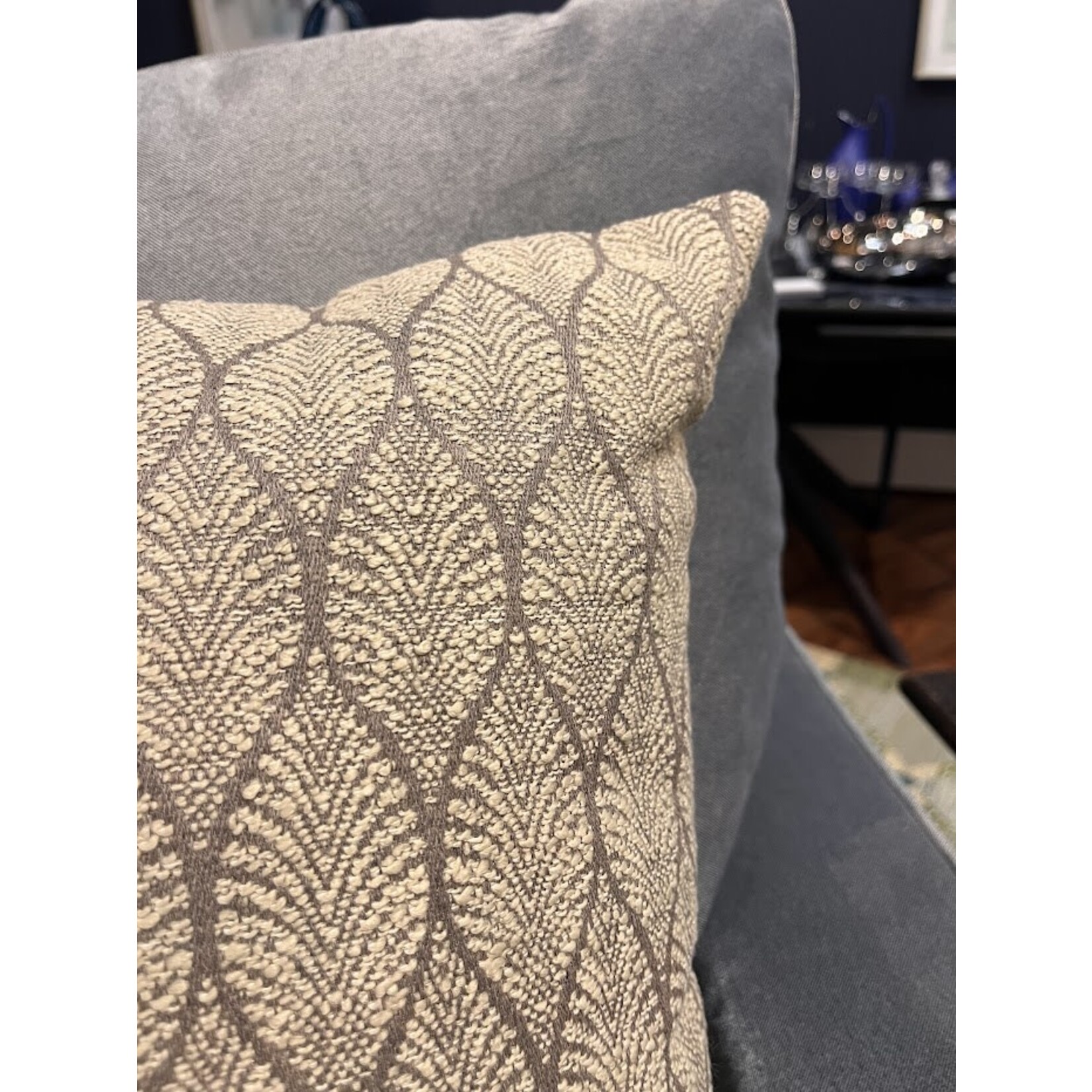 Anaya Summer Flora Mocha Outdoor Pillow 24x24