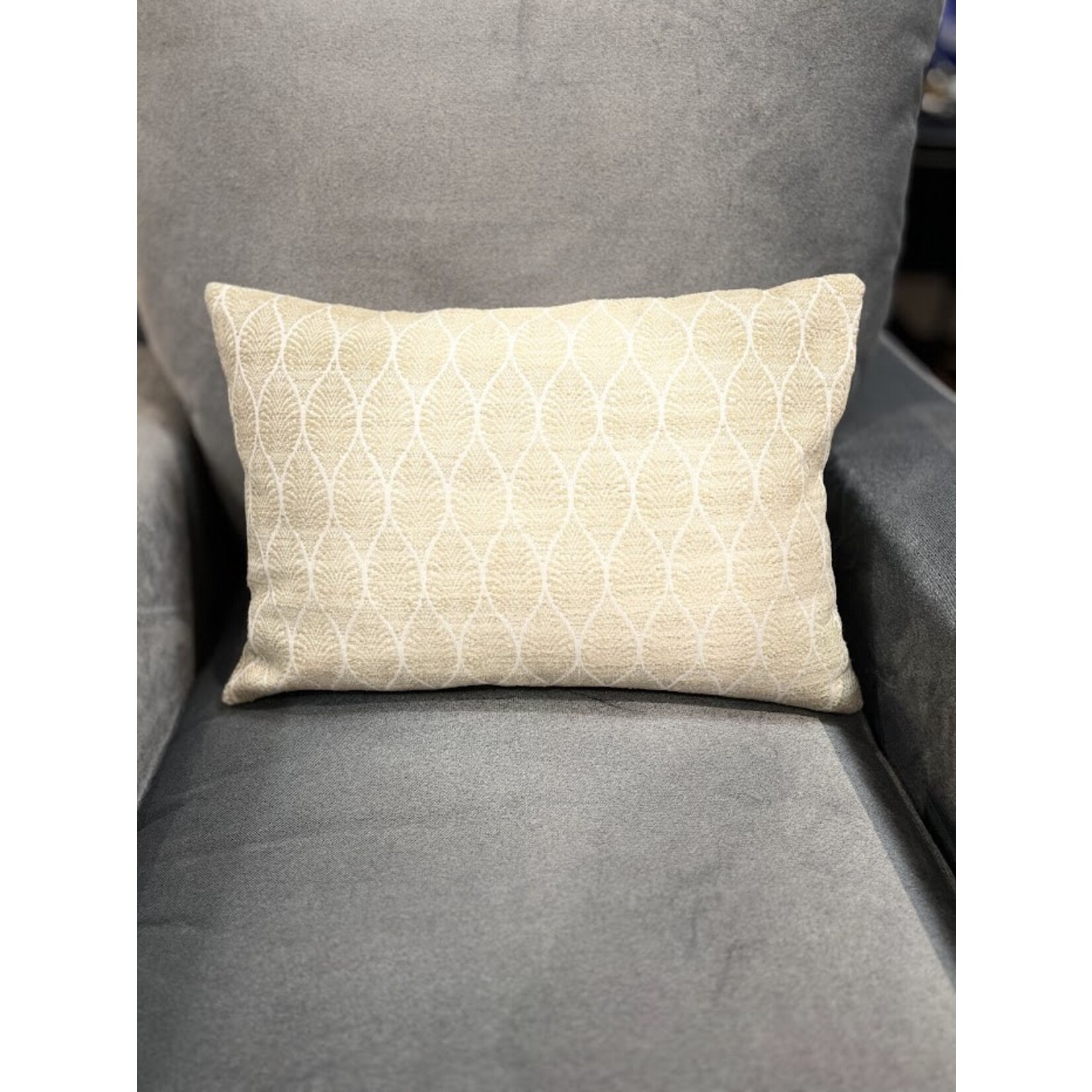 Anaya Summer Flora Light Beige Outdoor Pillow 14x20  with Insert